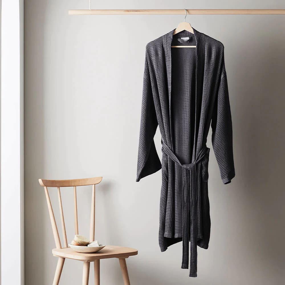 Bamboo Lyocell Waffle Bathrobe | SLATE - Bathrobe