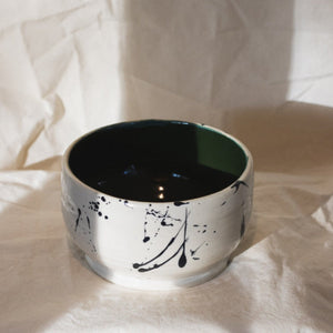 black splatter bowl - pottery
