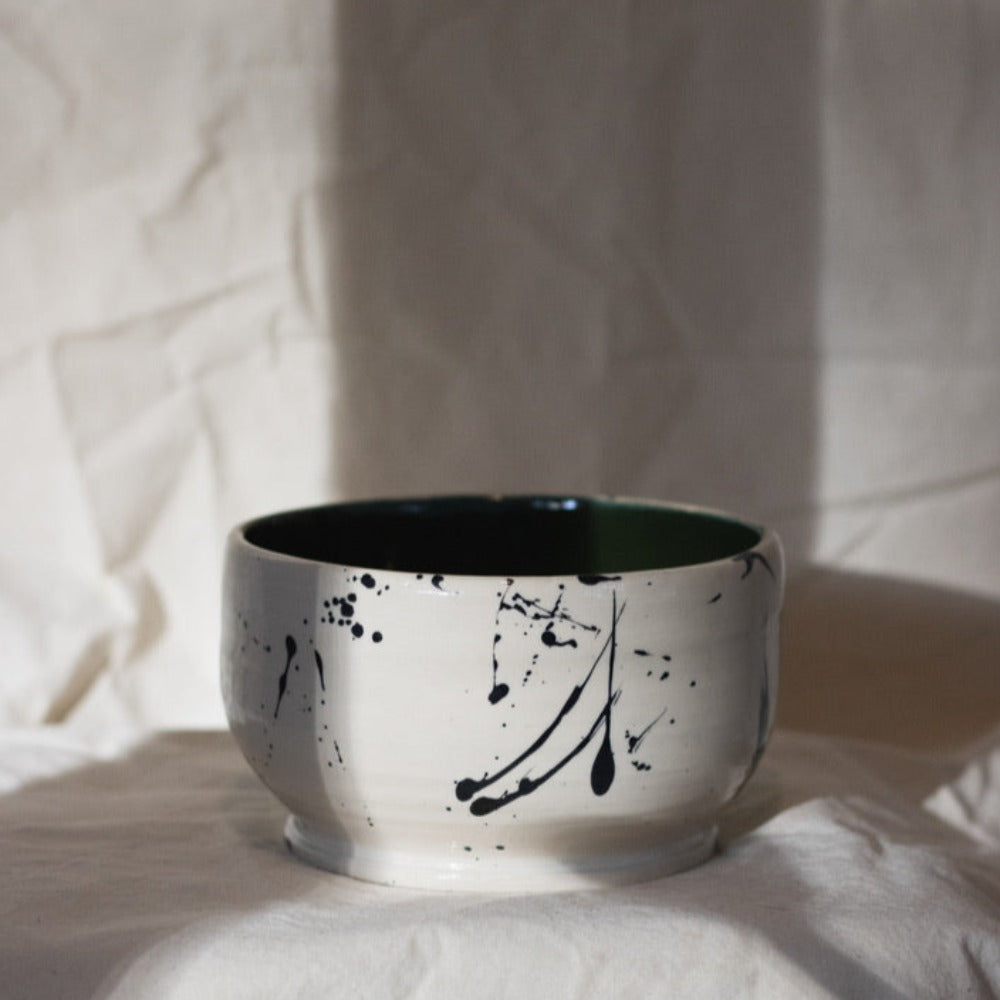 black splatter bowl - pottery