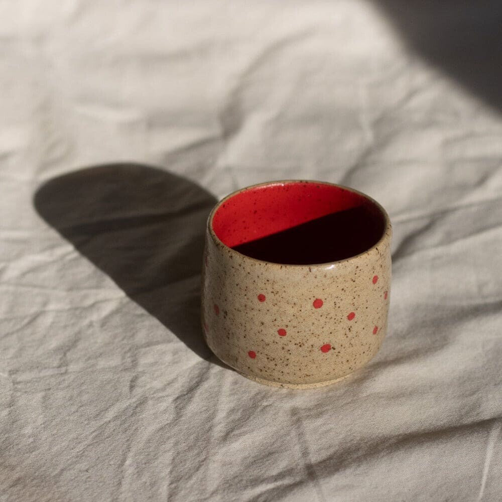 red dots mug 8 oz - pottery