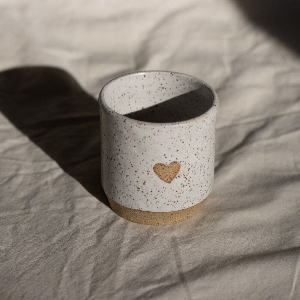 textured heart mug 8 oz - pottery