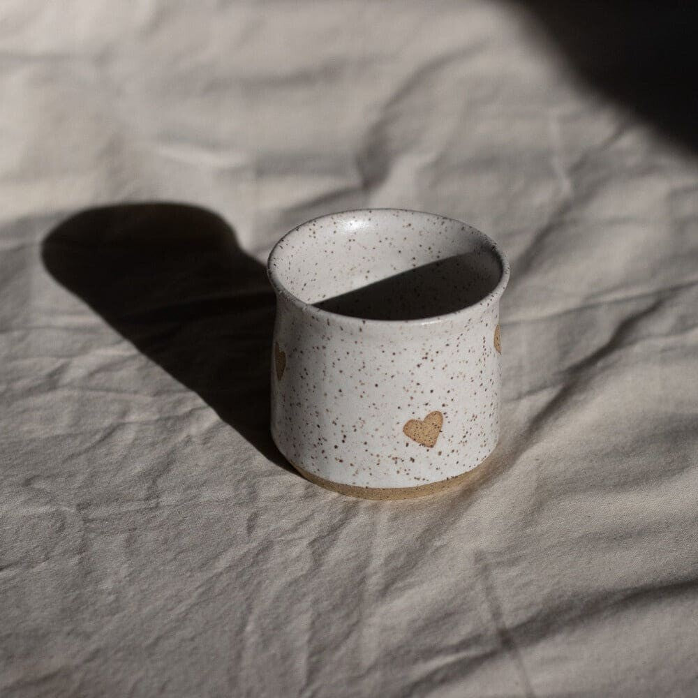 textured hearts mug 7 oz - pottery