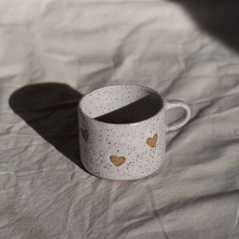 textured hearts mug 8 oz - pottery