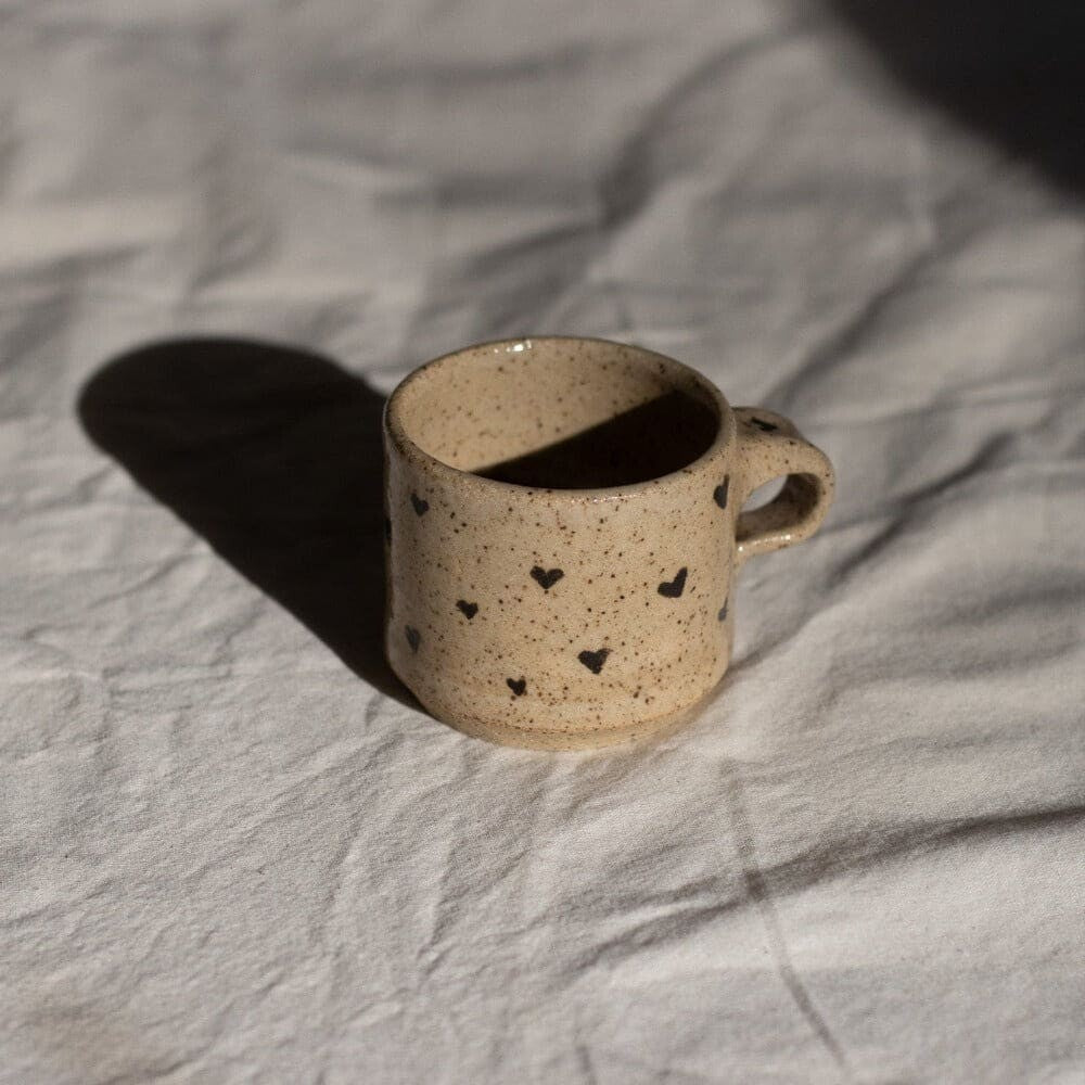 tiny hearts espresso mug - pottery
