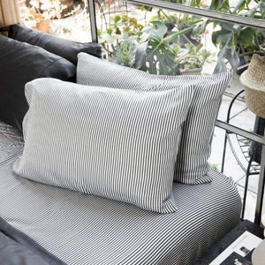Bamboo Lyocell Pillowcase Set - King / Grey Stripes - 