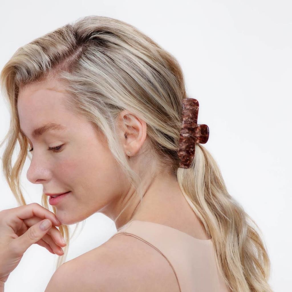 Eco-Friendly Marble Claw Clip | Brunette - Hair Clips